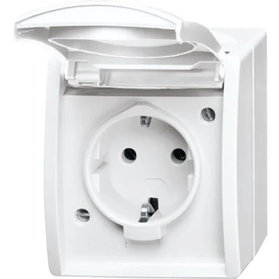 Afbeelding van Busch Jaeger Ocean wandcontactdoos ra klapdeksel opbouw IP44