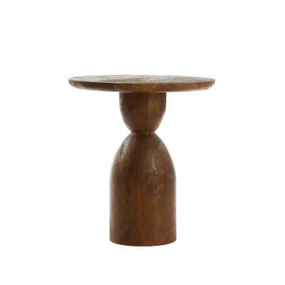 Afbeelding van Torir bijzettafel Ø40x50 cm mangohout bruin
