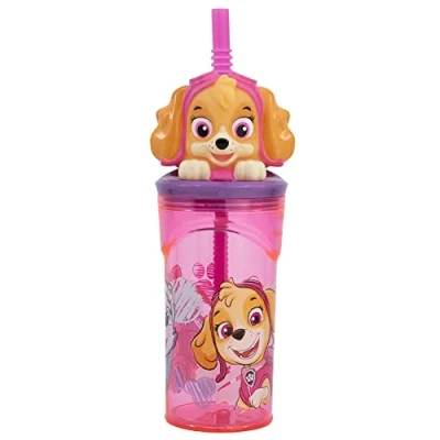 Afbeelding van Stor Herbruikbare kinderbeker van BPA vrij kunststof, 430 ml, met 3D figuur op het deksel, Paw Patrol Girl SKETCH ESSENCE