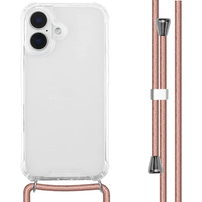 Afbeelding van imoshion Hoesje Geschikt voor iPhone 16 met koord Backcover Rosé Goud