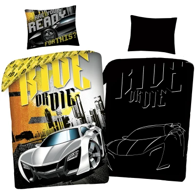 Afbeelding van Dekbedovertrek Ride or Die Glow in the Dark 140 x 200 + 70 90 cm Katoen