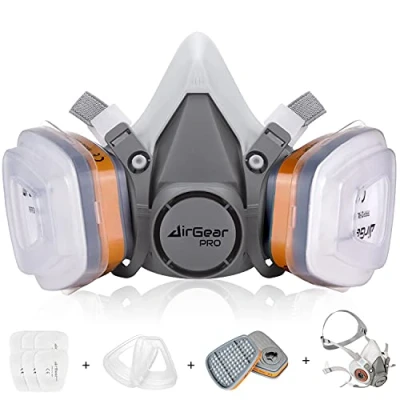 Afbeelding van AirGearPro M 500 Adembeschermingsmasker met filter, gasmasker, stoffilter voor lakken, werken, slijpen, fijnstof