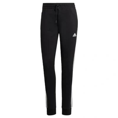 Afbeelding van adidas Sportswear Essentials 3 Stripes French Terry Cuffed Trainingsbroek, Dames, Maat: Medium, Black/white