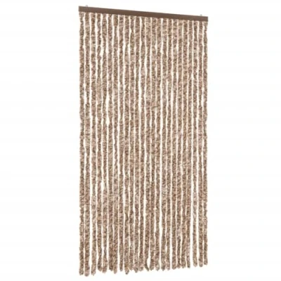 Afbeelding van Vliegengordijn 100x220 cm chenille beige en donkerbruin