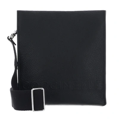 Afbeelding van COCCINELLE Leren Schoudertas Myrtha Maxi Log Crossbody Bag Grained Leather Noir Zwart