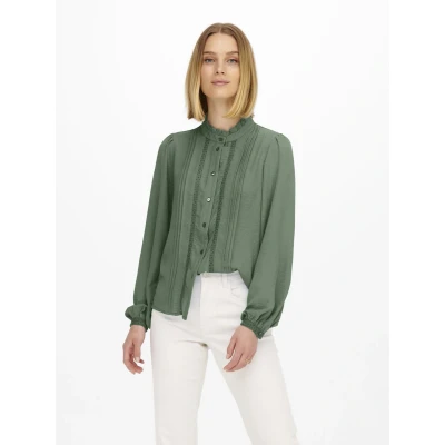 Afbeelding van Jacqueline de Yong Blouse Jdyellis Life L/s Lace Shirt Wvn No 15251994 Sea Spray Dames Maat W42