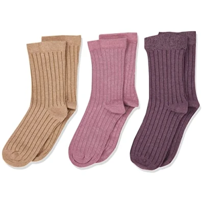 Image de MINYMO Wool Socks Rib 3 Pack des Chaussettes en Laine, Orchid Haze, 27 Enfants Unisexes