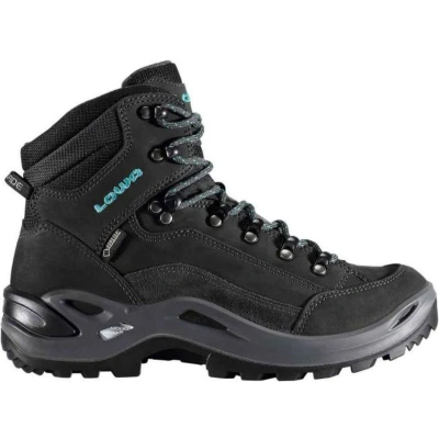 Afbeelding van Lowa Renegade GTX Mid Wandelschoenen Dames Asphalt Turquoise EU 36 12 Zwart
