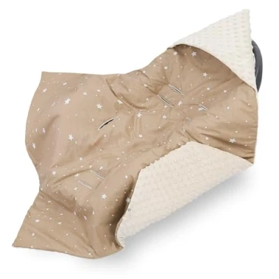 Afbeelding van Babydeken, 90 x cm, geschikt voor de autostoel, kinderwagen, voetenzak, deken het hele jaar door, eige met witte sterren