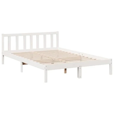 Afbeelding van vidaXL Bedframe extra lang zonder matras grenenhout wit 140x210 cm
