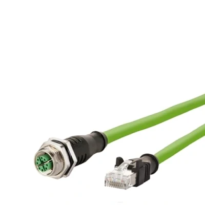 Afbeelding van Metz Connect 142M2X25050 M12 Netwerkkabel, patchkabel CAT 6A S/FTP 5.00 m Groen PUR mantel, Zuurbestendig, Ozonbestendig, UV bestendig, Geschikt voor
