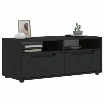 Afbeelding van vidaXL Tv meubel VISNES 100x40x38 cm bewerkt hout zwart
