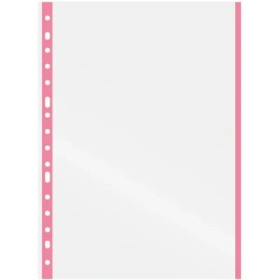 Afbeelding van Grafoplás 5511070 Doos met 100 transparante multi perforatie hoesjes, folioformaat, wit, 16 perforaties, extra polypropyleen, voor ringmappen