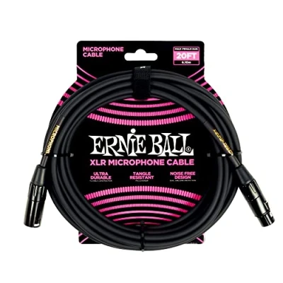 Afbeelding van Microfoonkabel 6m Ernie Ball EB 6388 zwart