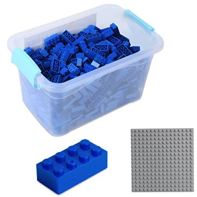 Afbeelding van Katara 1827 Set van 520 stenen compatibel met Lego Sluban Papimax Q bricks voor bouwstenen plaat en doos blauw