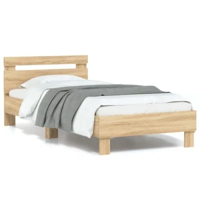 Image de vidaXL Cadre de lit sans matelas avec lumières LED 90x190 cm838745