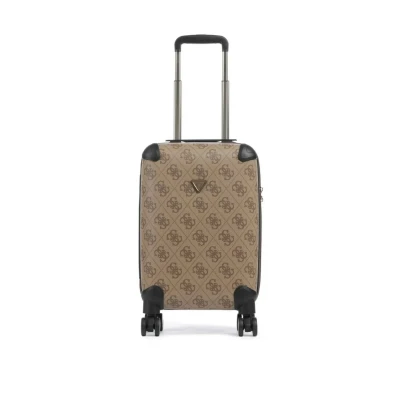 Afbeelding van Guess Berta 18 In 8 Wheeler latte logo brown handbagage koffer