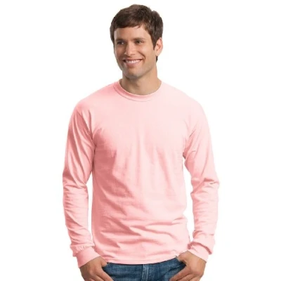 Afbeelding van Gildan Soft Style T shirt voor heren met lange mouwen, Roze