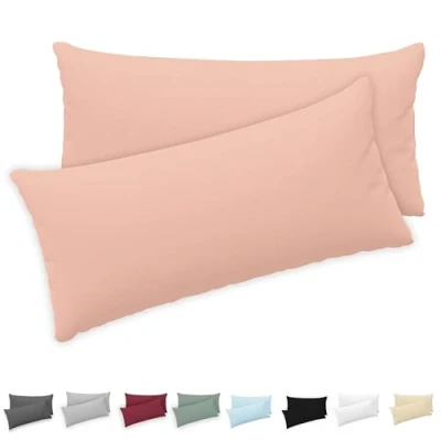 Afbeelding van Twinzen® Kussensloop, 40 x 80 cm, 100% jersey katoen, 150 g/m², kussensloop met ritssluiting, Oeko Tex gecertificeerd, 2 stuks
