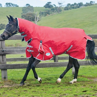 Afbeelding van Weatherbeeta Heavy Turnout Rug Combo Neck Comfitec Classic 300g Red/Silver/Navy 125/175