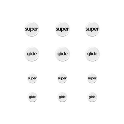 Afbeelding van Superglide Muispads van glas, constant regelbare glijbaan, gepolijste ronde rand, super uitgebalanceerde gaming muisvoeten met duurzame zool voor universeel 6 mm + 9 mm, 12 stuks (type C, wit)