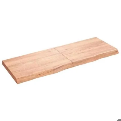 Afbeelding van Wandschap 140x50x6 cm behandeld massief eikenhout lichtbruin