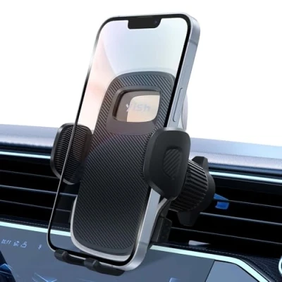 Afbeelding van YISH Porte Telephone Voiture：360 Rotation Support Voiture, [Clip Amélioré] Socles de Téléphone Portable pour Automobile avec iPhone, Samsung, Google, Sony etc. (Black)