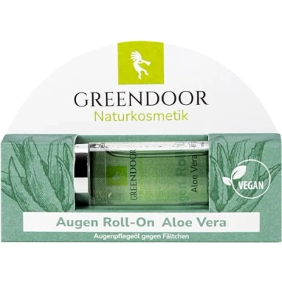 Afbeelding van GREENDOOR Roll On Aloë Vera 10 ml vergelijkingswinnaar natuurlijke cosmetica veganistische vochtverzorging tegen oogrimpels, natuurlijk serum anti rimpelserum