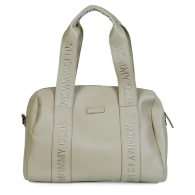 Image de CHILDHOME, Sac a langer Bebe, Mommy Bag, Matelas bebe Inclus, Nombreux Rangements, Attaches poussette, Bandoulière, Cuir Vegan, 22L, Club Signature, Vert