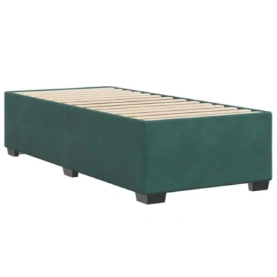 Image de vidaXL Cadre de lit sans matelas vert foncé 90x200 cm velours