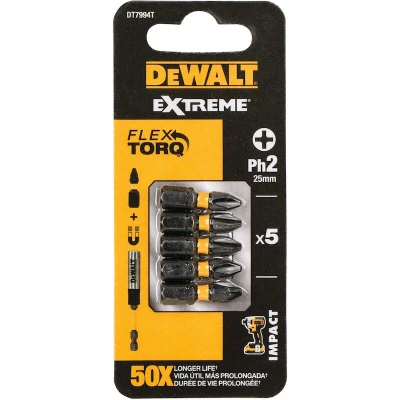 Afbeelding van DeWALT DT7994T Extreme Impact Torsion Schroefbits PH2 25mm 5 Stuks