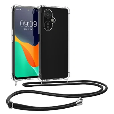 Afbeelding van kwmobile telefoonhoesje geschikt voor OnePlus Nord CE 3 Lite 5G / N30 Hoesje met telefoonkoord Back cover in transparant zwart