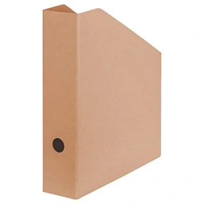 Afbeelding van FALKEN Pure Nature Veganistische tijdschriftenhouder van onbehandeld karton voor DIN A4/C4 7,5 cm breed met klinknagels en greepgat