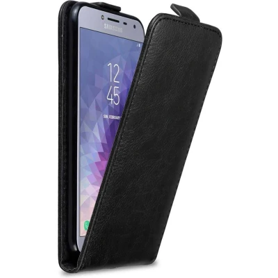 Afbeelding van Cadorabo Hoesje geschikt voor Samsung Galaxy J4 2018 in ZWARTE NACHT Beschermhoes flip design Case Cover met magnetische sluiting