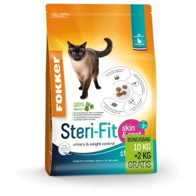 Afbeelding van Fokker Cat Steri Fit Skin &amp; Coat 10 + 2 kg