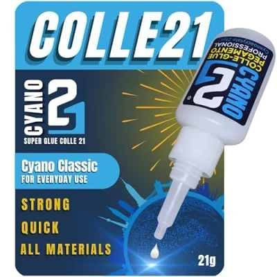 Afbeelding van Super Glue Cyano Colle21 21 g, extra sterke lijm voor nauwkeurige reparatie, sneldrogende lijm, multifunctionele alle materialen, vloeibare en duurzame