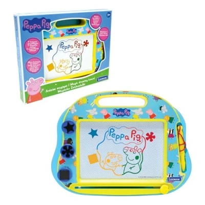 Afbeelding van Lexibook, Peppa Pig, kleurrijk magisch leisteen, 3 magnetische stempels en stylus inbegrepen, artistiek creatief speelgoed om in kleur te tekenen, blauw/geel, CRPP550