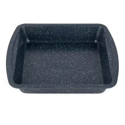 Afbeelding van Russell Hobbs RH00997EU Nightfall Stone 26 cm ovenschaal in vierkante vorm, anti aanbaklaag, bakplaat van koolstofstaal, PFOA vrij, ovenbestendig tot 220 C, blauw marmer
