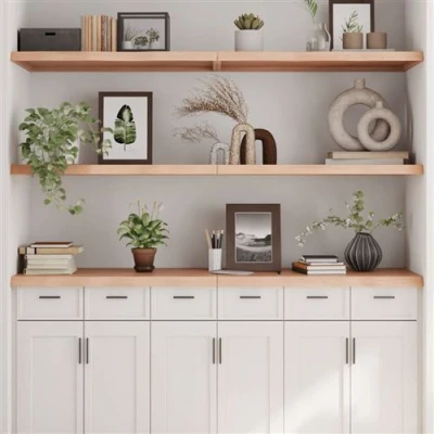 Afbeelding van Wandschap 160x60x4 cm onbehandeld massief eikenhout