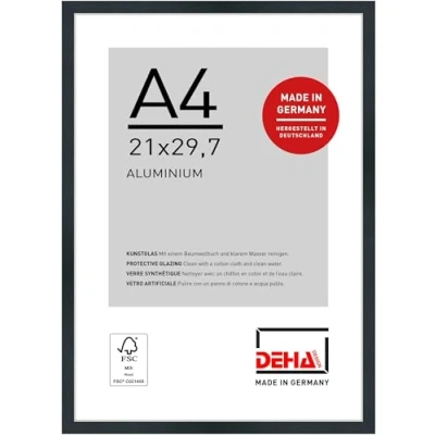 Afbeelding van DEHA Design Fotolijst Tribeca, 21 x 29,7 cm (A4), Mat zwart structuur