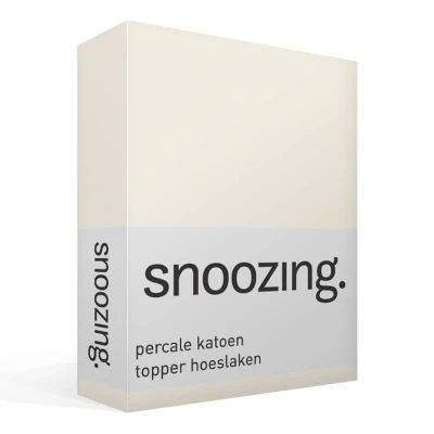 Afbeelding van Snoozing Topper Hoeslaken Tweepersoons 120x200 cm Percale katoen Ivoor