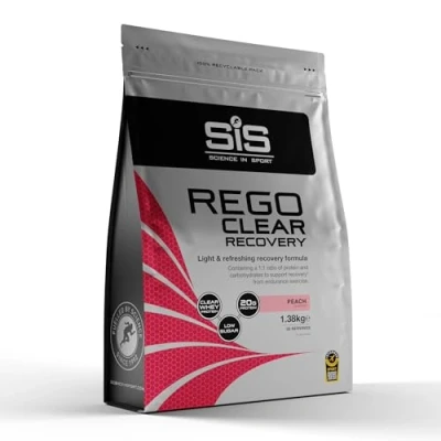 Afbeelding van SIS REGO Clear Whey Isolaat Protein Recovery Drink Proteine ranja Peach Smaak 1380 gram 20 eiwit per shake