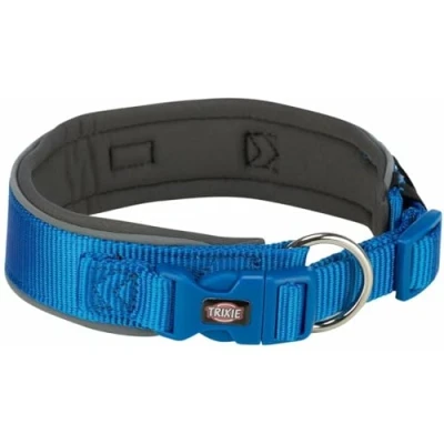 Afbeelding van Trixie premium halsband voor hond extra breed royal blauw / grafiet grijs 53 62x5 cm