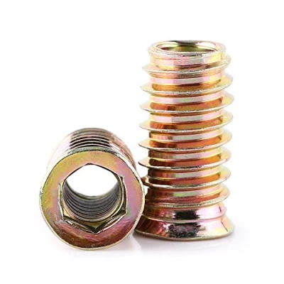 Afbeelding van 20 stuks schroeven van verzinkt koolstofstaal in de moer, invoermoeren met holle zeskant voor houten meubels (M8 x 25 mm)