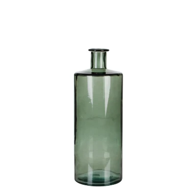 Afbeelding van Mica Decorations Guan Fles Vaas H40 x Ø15 cm Glas Groen/Grijs