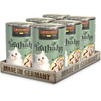 Afbeelding van LEONARDO kalkoen + extra net, (6 x 400 g) kalkoenfilet, natvoer met graanvrij hoog vleesgehalte