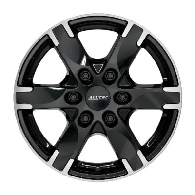 Afbeelding van ALUTEC 6 gat 16duim 114.3mm lichtmetalen Velg Titan schwarz front poliert TIT70645X33 1
