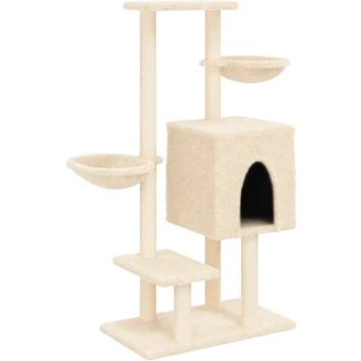Afbeelding van Kattenmeubel met sisal krabpalen 117 cm crmekleurig