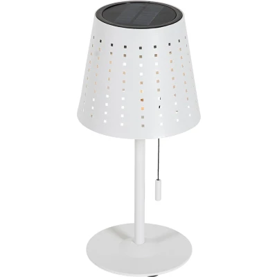 Afbeelding van QAZQA ferre Design Dimbare LED Draadloze Oplaadbare Tafellamp USB met Dimmer Solar Zonne energie 1 lichts H 30 cm Wit Buitenverlichting