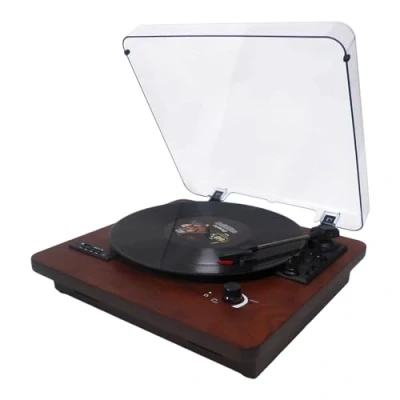Afbeelding van Vintage Platenspeler met Bluetooth 3 Snelheden &amp; Vinyl naar MP3 Opname